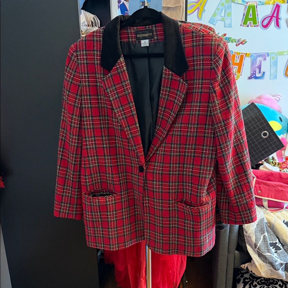 requirements Red Plaid Women's Jacket